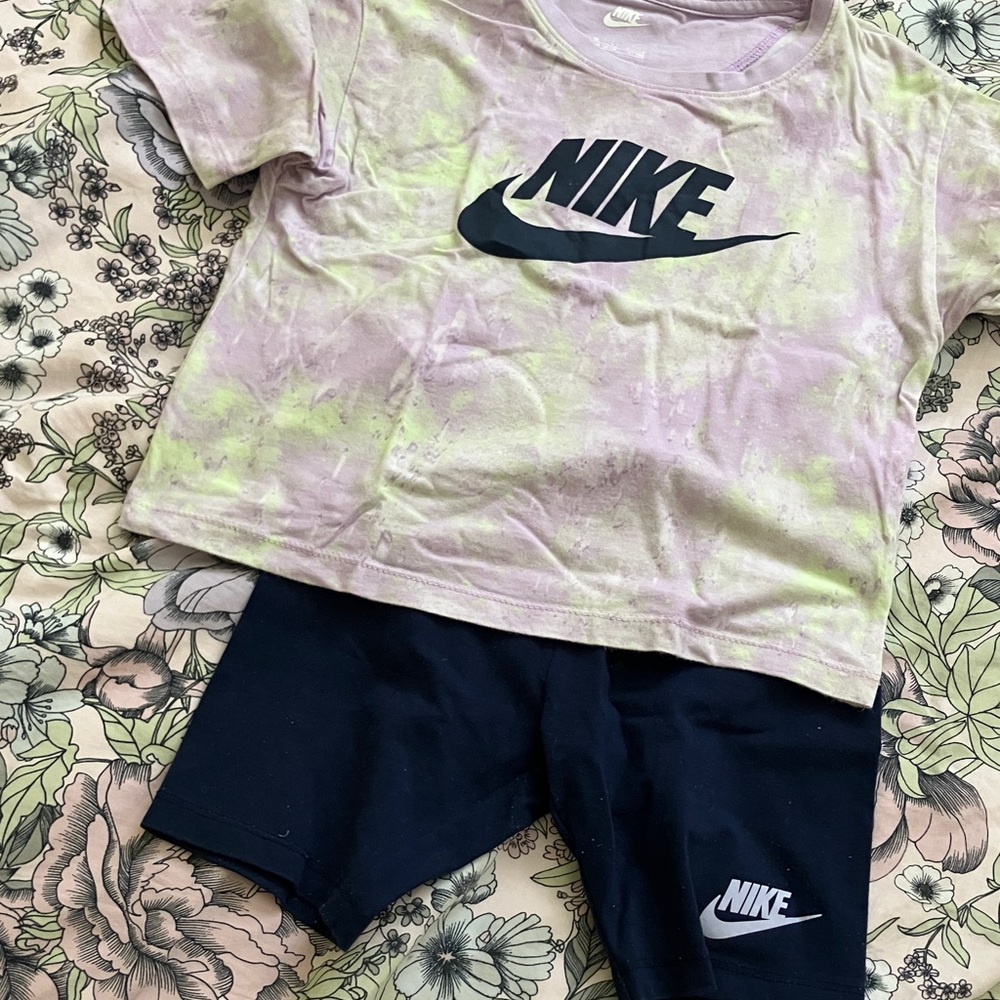 Nike Pastel Tee and Black Shorts Set
